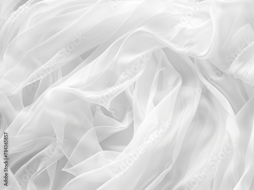 AI generated illustration of a smooth white silk fabric backdrop