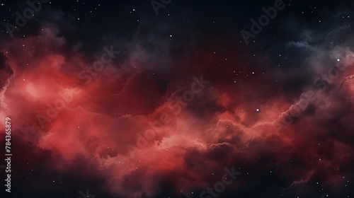 Abstract black and dark red dramatic night sky with clouds. Fantastic red sunset background. © Alpa