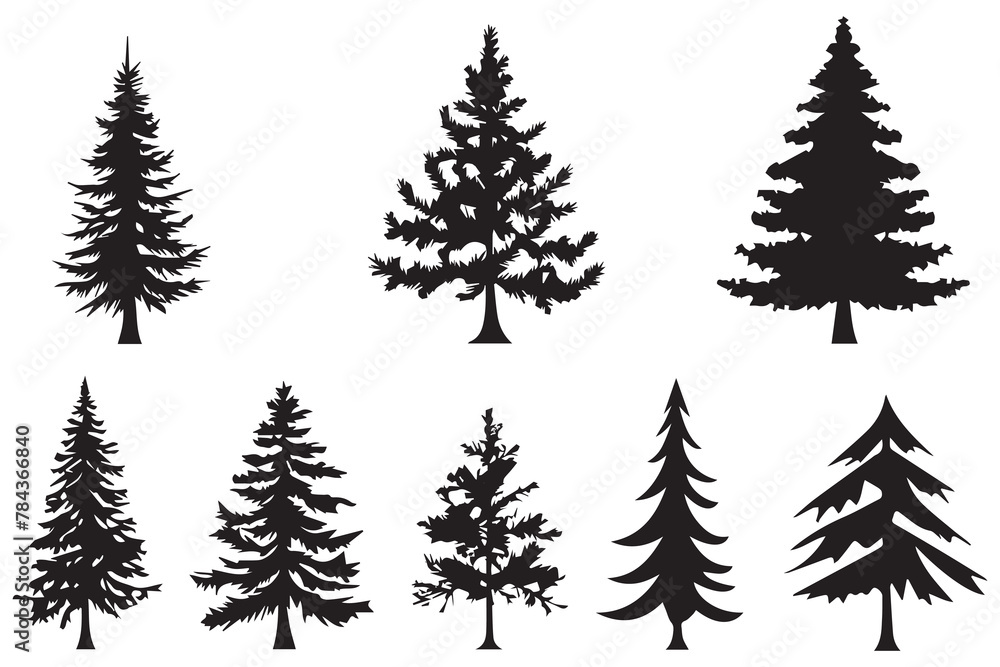 Obraz premium set of christmas trees