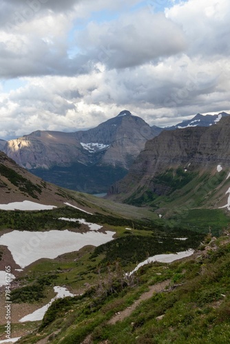 Beautiful view of mountains in Glacier national park in Montana