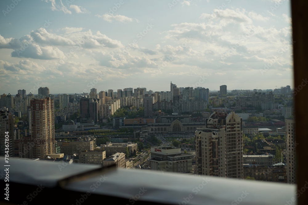 View of the city from a great height.
Kyiv from above.
Panorama of the whole city