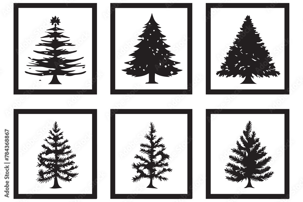 Obraz premium set of christmas trees