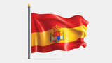 3d Spain flag .. 2d flat cartoon vactor illustration