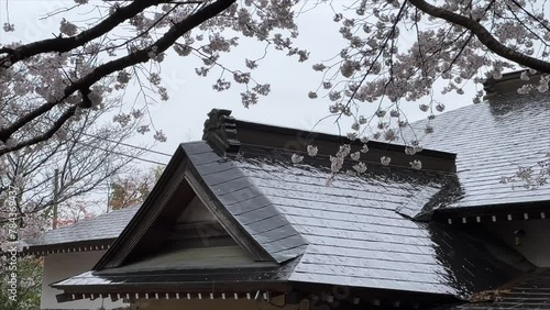 Outdoor view of a house during the rain photo