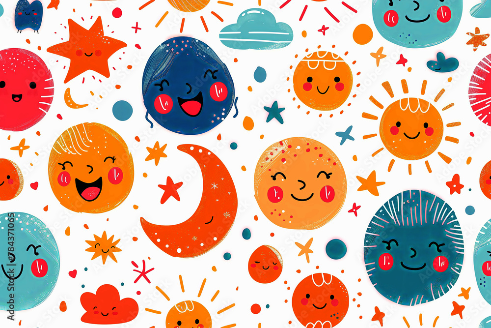Background of cute smiley face pattern Background of cute smiley face pattern