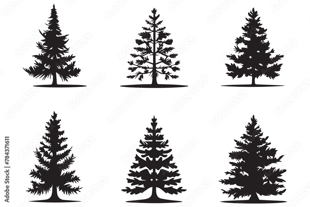 Fototapeta premium christmas trees set