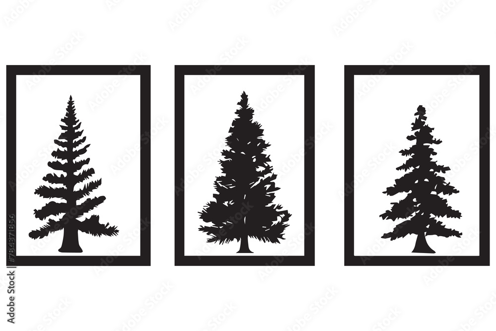Obraz premium christmas tree icons