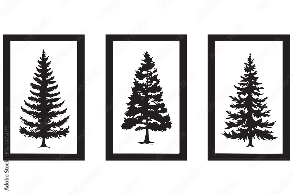 Obraz premium christmas trees set