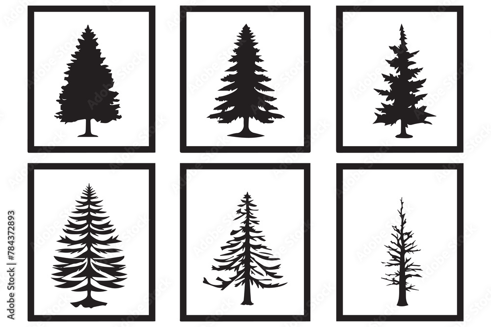Obraz premium set of christmas trees