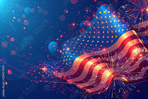 Fireworks background for Independence Day. 4 of July