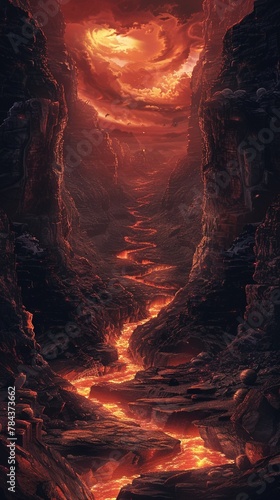 The fiery trail of atmospheric entry leading directly into an enigmatic pit