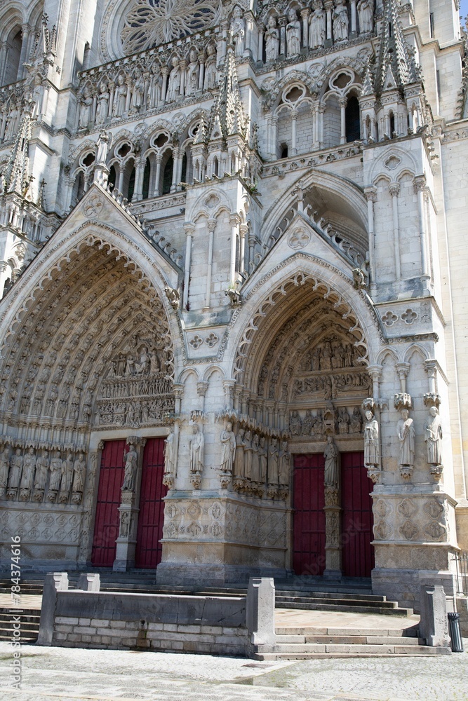 West portals of the Cathedral Basilica of Our Lady of Amiens in France