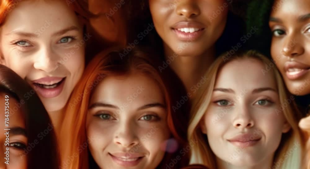 Harmony in Diversity: A Vibrant Portrait Array of Women with Unique 