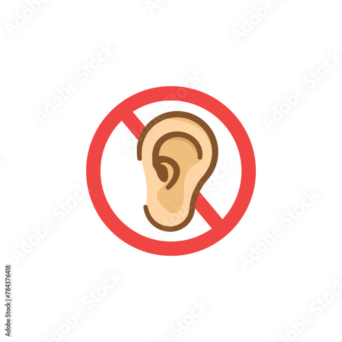 The design vector is prohibited from listening, a symbol of wanting to know the news.
