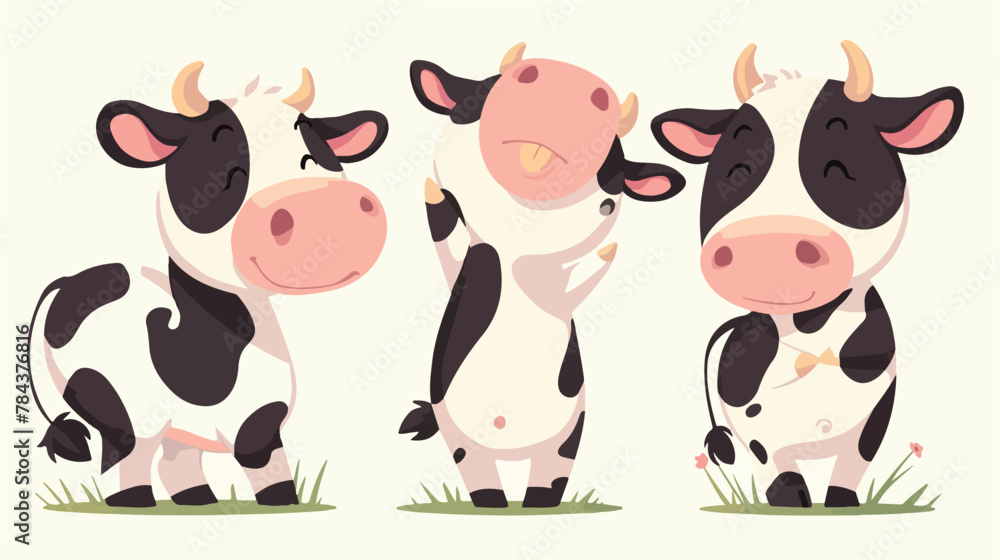 Baby Cow Clipart 2d flat cartoon vactor illustration
