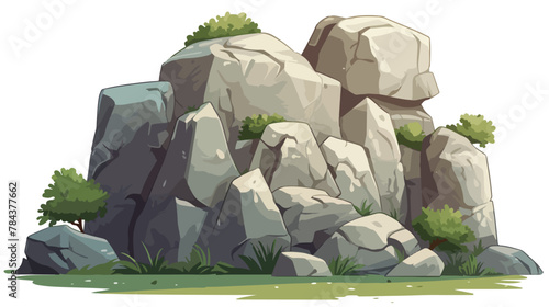Base for alpinium  large rock boulder in a garden