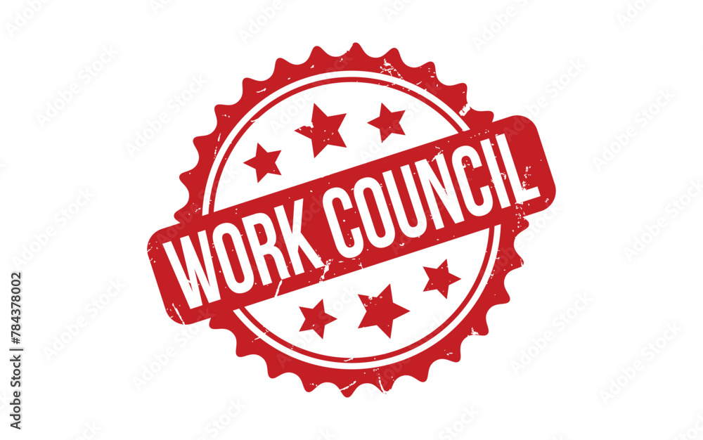 Obraz premium Red Work Council Rubber Stamp Seal Vector