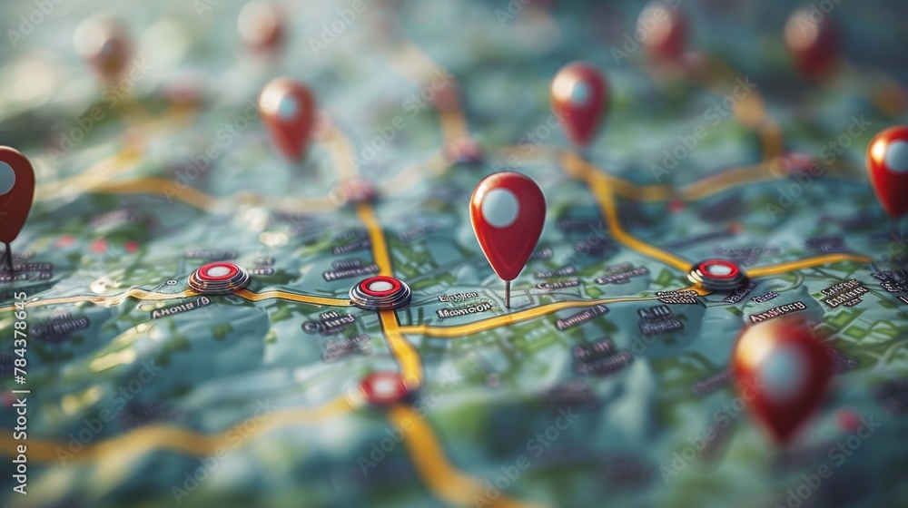 Emergency Response: A 3D vector illustration of a map with pins showing areas affected by a crisis Emergency Response: A 3D vector illustration of a map with pins showing areas affected by a crisis
