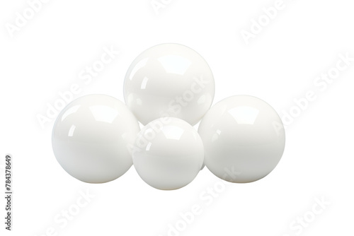 White spheres floating . isolated on a transparent background.