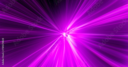 Fototapeta Naklejka Na Ścianę i Meble -  Purple energy magic high-speed high-tech light digital tunnel frame of futuristic light rays energy lines. Abstract background