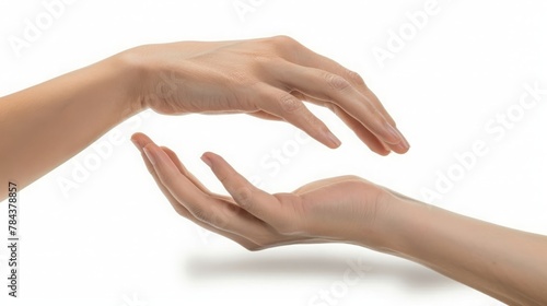 isolated image of two hands facing each other as a symbol of protection and insurance