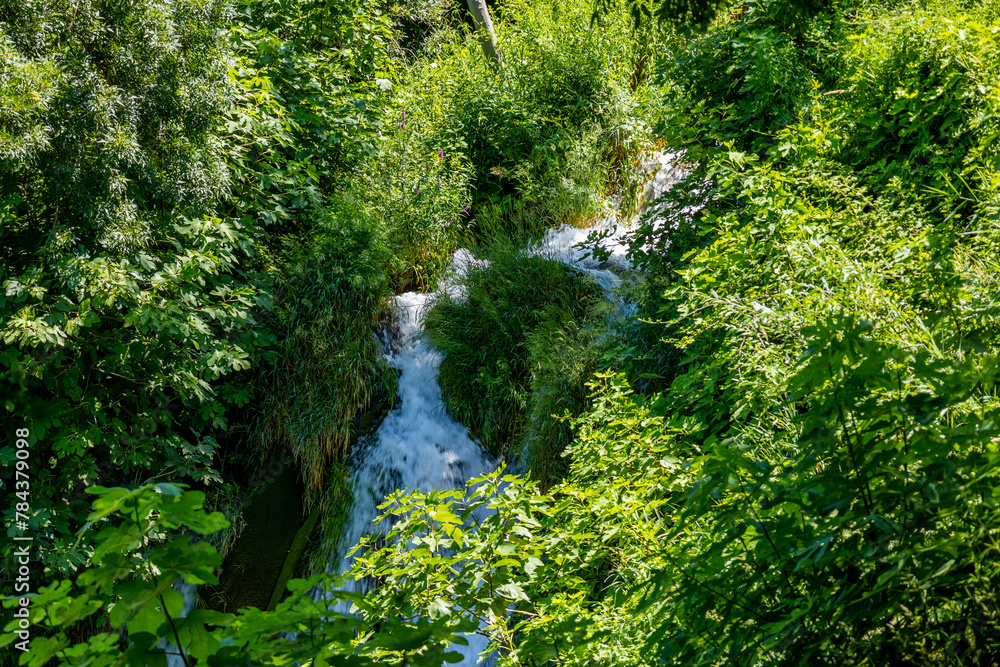 Beautiful landscape in the Krka National Park in Croatia. Natural Waterfalls. Natural wonders