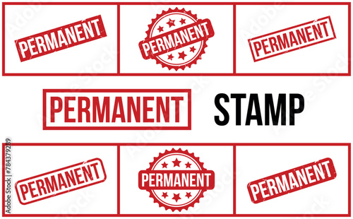 Permanent Rubber Stamp Set Vector