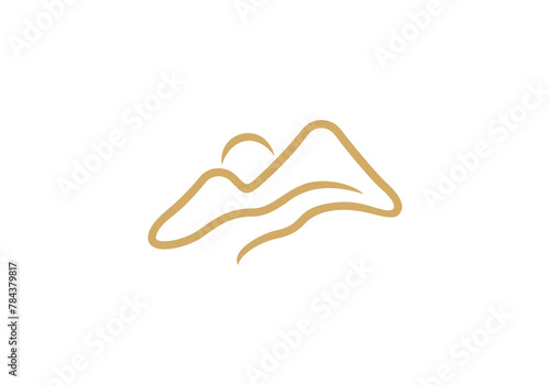 abstract mountain logo, line style creative modern design vector	
