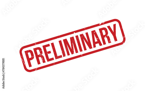 Red Preliminary Rubber Stamp Seal Vector