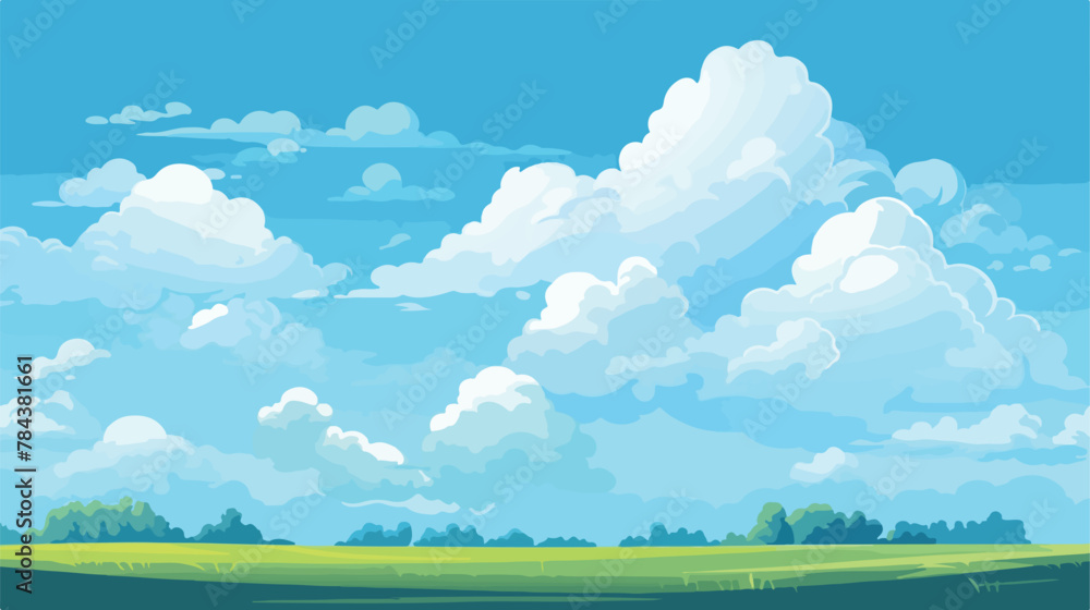 Blue sky with clouds background. vector illustration