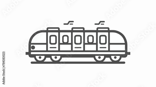 Train icon vector classic train symbol. Linear style