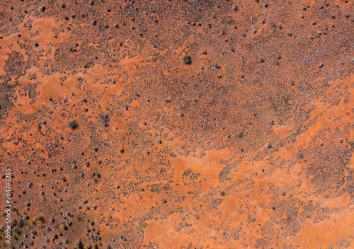 looking down on arid outback landscape photo