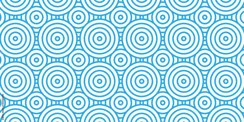 Overlapping Pattern Minimal diamond geometric waves spiral  and abstract circle wave line. blue seamless tile stripe geometric create retro square line backdrop pattern background.
