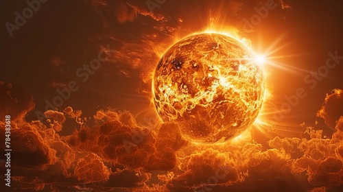Stunning capture of the sun, vibrant and radiant photo