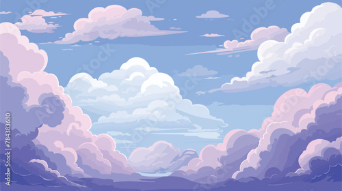 Bright color clouds .. 2d flat cartoon vactor illustration