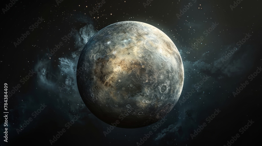 Ultra-realistic depiction of the planet Pluto, high-resolution