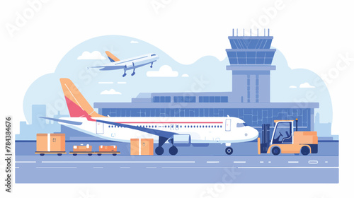 Transport airplane aircraft express delivery preparing