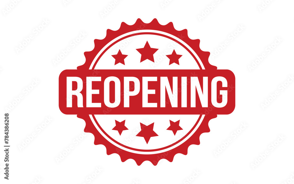 Reopening rubber grunge stamp seal vector Reopening rubber grunge stamp seal vector