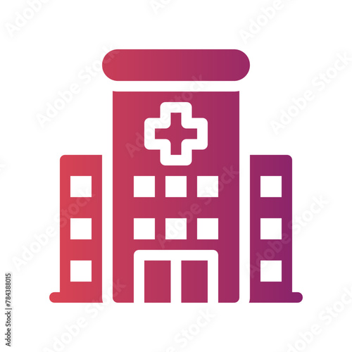 hospital flat gradient icon