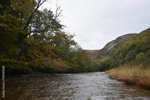 a walk along the ystwyth valley near Pont-rhyd-y-groes during autumn photo