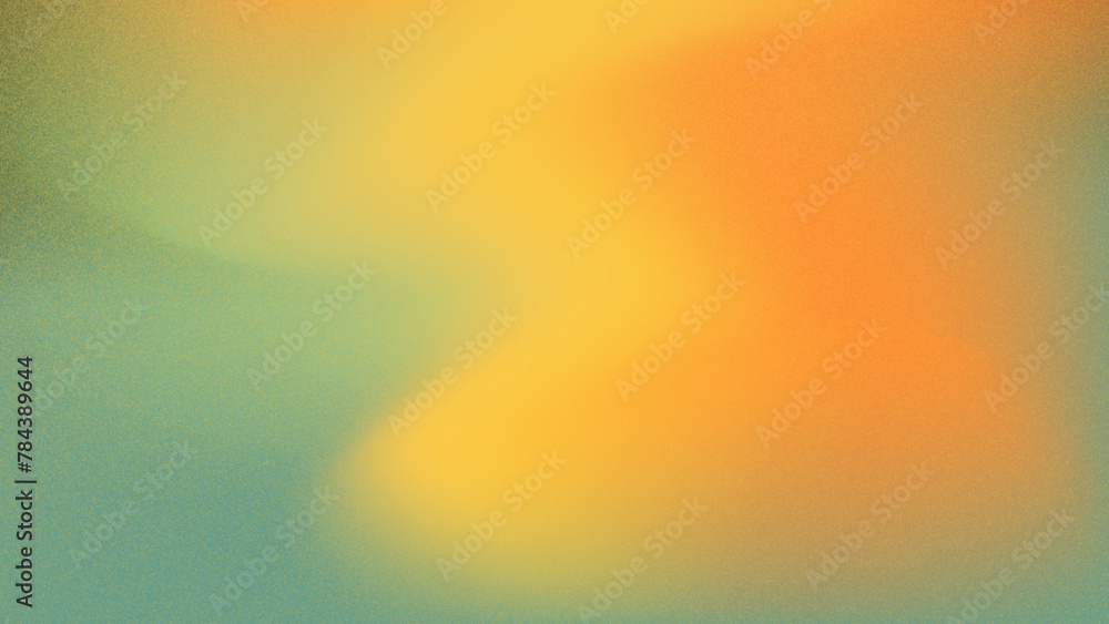Multicolor grainy gradient with noise texture. Rainbow colorful gradient background. Spray Paint Brush. Green, yellow, orange, blue blurred backdrop for banner, creative minimal poster, social media