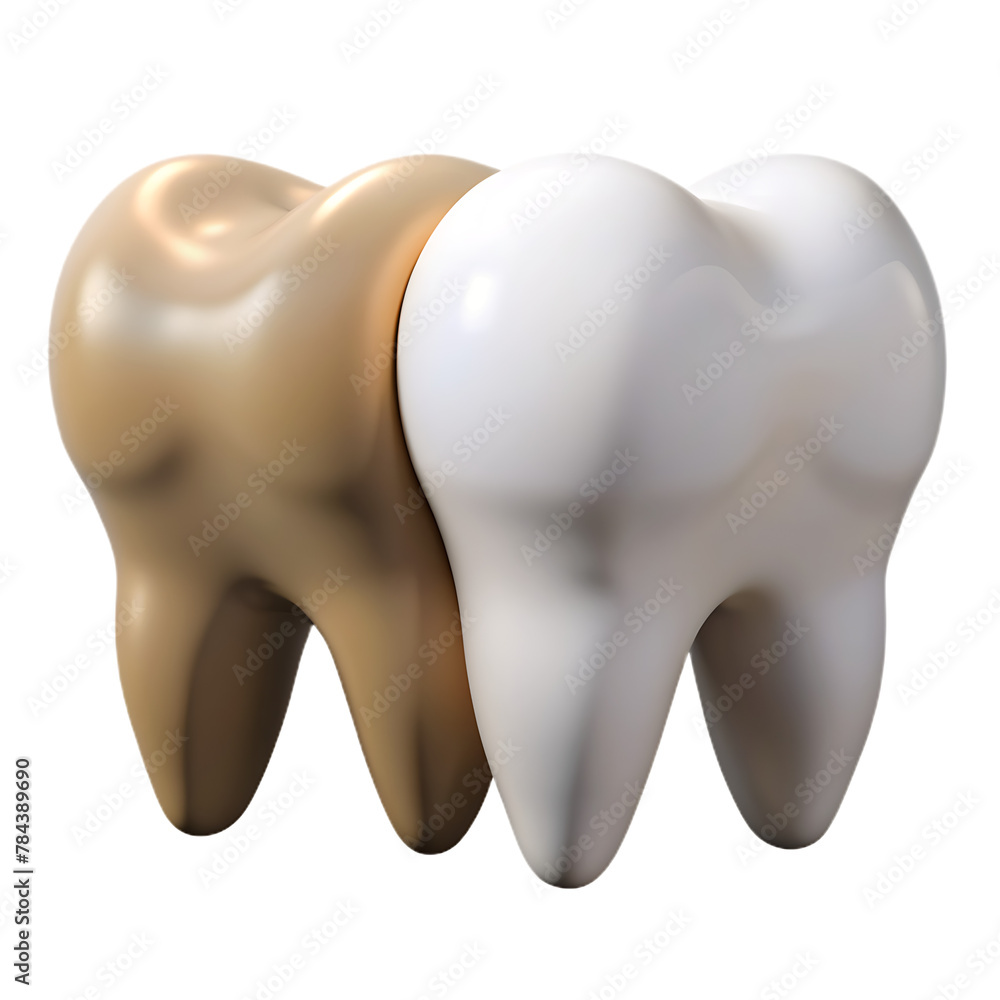 A sore tooth amidst healthy teeth isolated on transparent background A sore tooth amidst healthy teeth isolated on transparent background