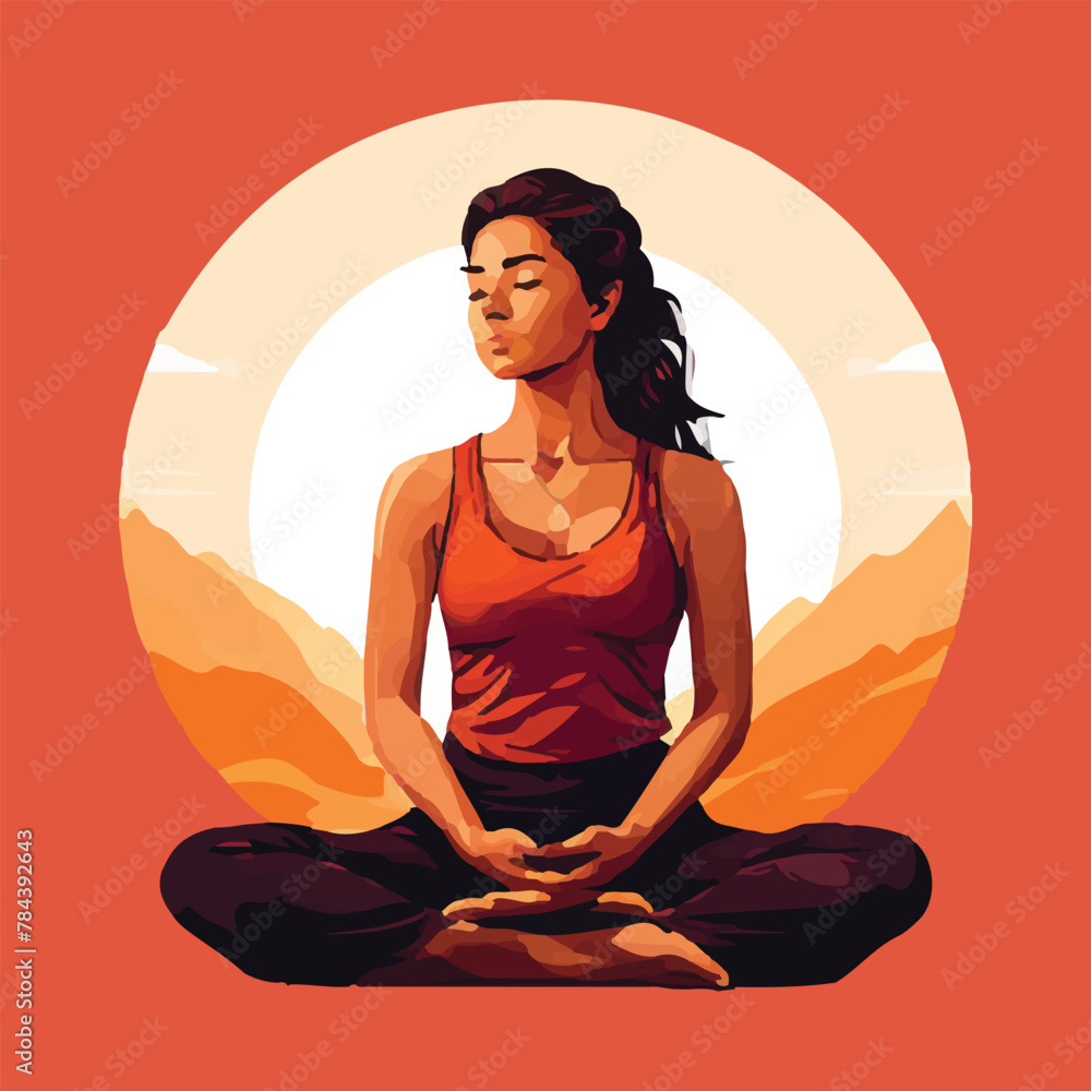 Yoga woman vector illustration