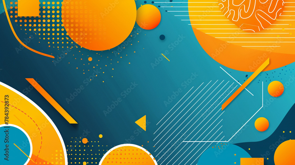 A colorful background with a lot of shapes and lines