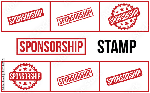Sponsorship Rubber Stamp Set Vector