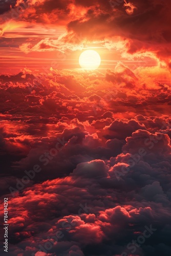 Beautiful sunset over the clouds, perfect for travel and nature concepts