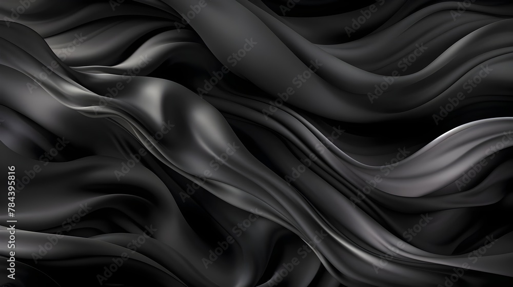 Abstract Black Silk Texture Elegant Wavy Design Luxury Smooth Satin Abstract Black Silk Texture Elegant Wavy Design Luxury Smooth Satin