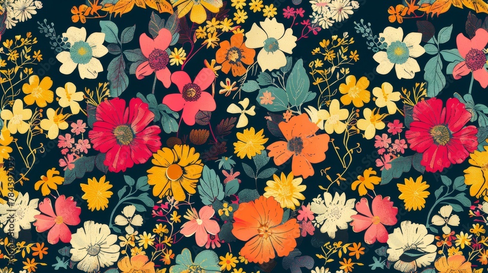Obraz premium Vintage Florals seamless pattern
