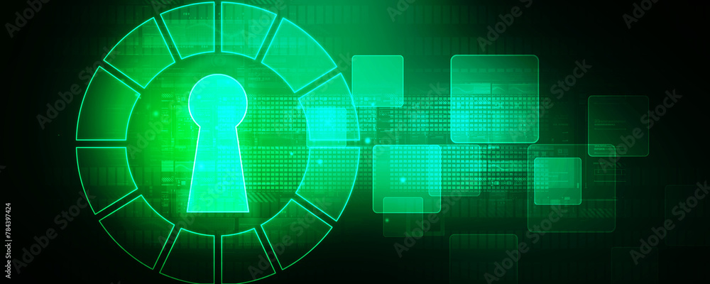 Obraz premium 2d illustration technology cyber security