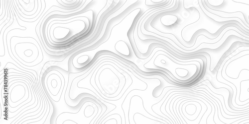 Vector geography landscape Topo contour map on white background, Topographic contour lines. Seamless pattern with lines Topographic map. Geographic mountain relief diagram line wave carve pattern.